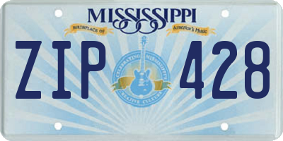 MS license plate ZIP428