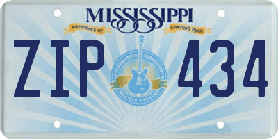 MS license plate ZIP434