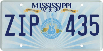 MS license plate ZIP435
