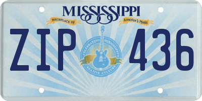 MS license plate ZIP436