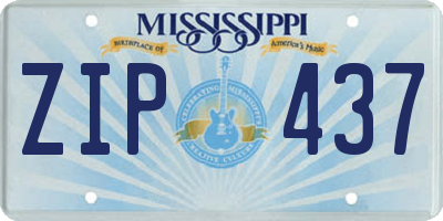 MS license plate ZIP437
