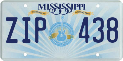 MS license plate ZIP438