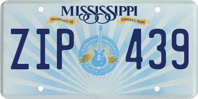 MS license plate ZIP439