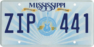 MS license plate ZIP441