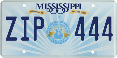 MS license plate ZIP444