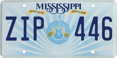 MS license plate ZIP446