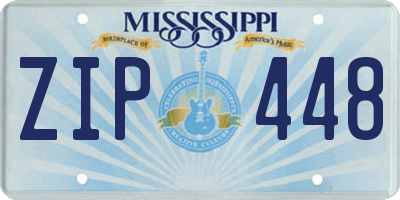 MS license plate ZIP448