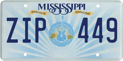 MS license plate ZIP449
