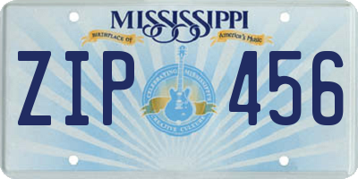 MS license plate ZIP456