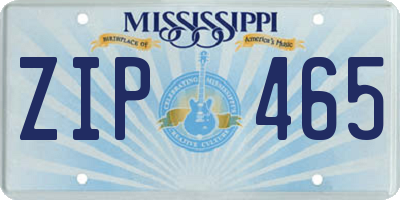 MS license plate ZIP465