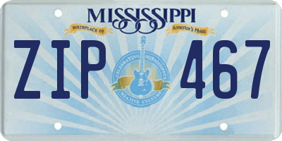 MS license plate ZIP467