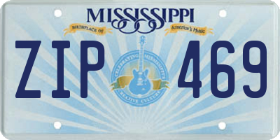 MS license plate ZIP469