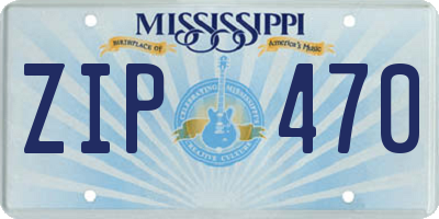 MS license plate ZIP470
