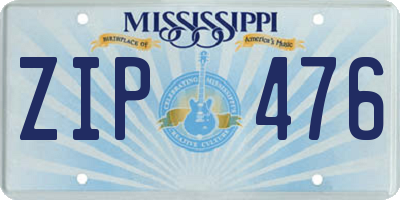MS license plate ZIP476