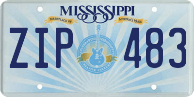 MS license plate ZIP483