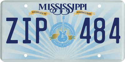 MS license plate ZIP484