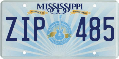 MS license plate ZIP485