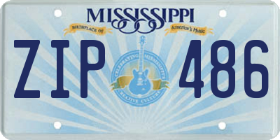MS license plate ZIP486