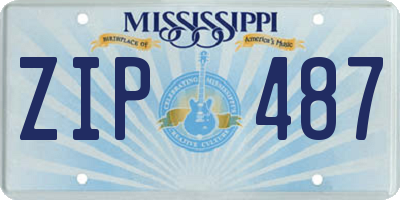 MS license plate ZIP487