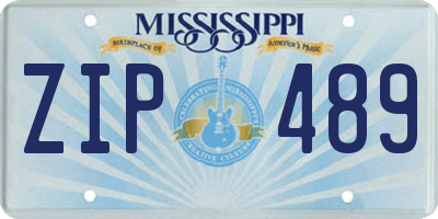 MS license plate ZIP489