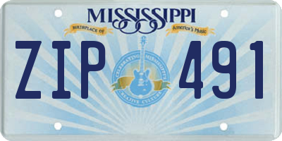 MS license plate ZIP491