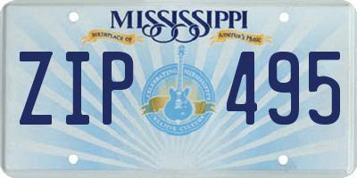 MS license plate ZIP495
