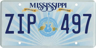 MS license plate ZIP497