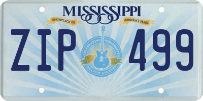 MS license plate ZIP499