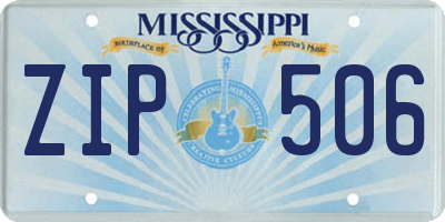 MS license plate ZIP506