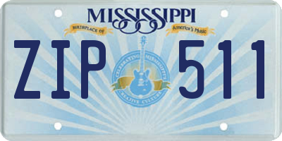 MS license plate ZIP511