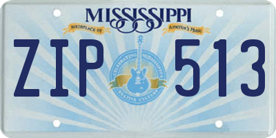 MS license plate ZIP513