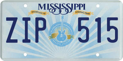 MS license plate ZIP515
