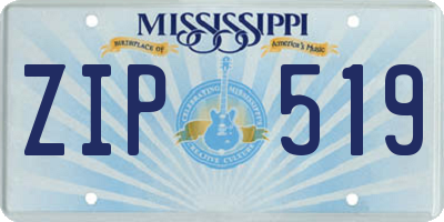 MS license plate ZIP519