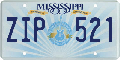MS license plate ZIP521