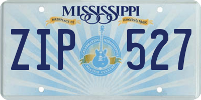 MS license plate ZIP527