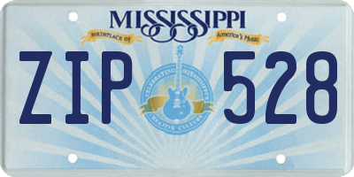MS license plate ZIP528