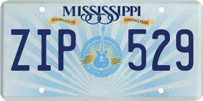 MS license plate ZIP529