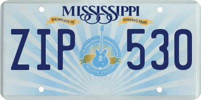 MS license plate ZIP530