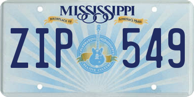 MS license plate ZIP549