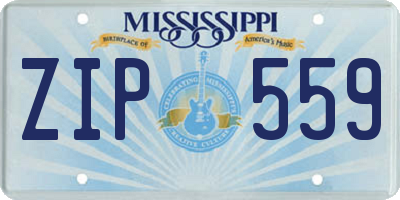 MS license plate ZIP559