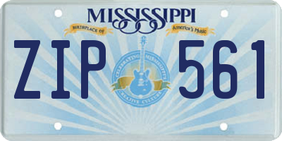 MS license plate ZIP561
