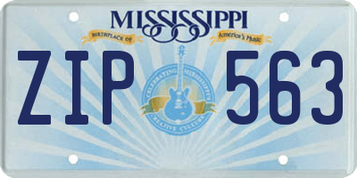 MS license plate ZIP563