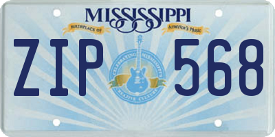MS license plate ZIP568