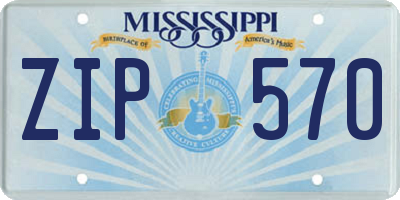 MS license plate ZIP570