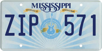 MS license plate ZIP571