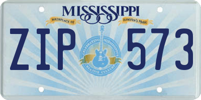 MS license plate ZIP573