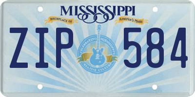 MS license plate ZIP584