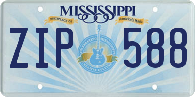MS license plate ZIP588