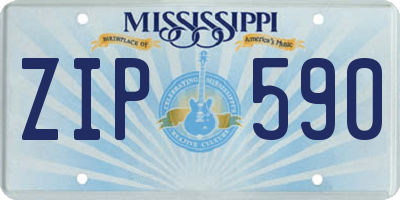 MS license plate ZIP590