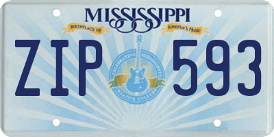 MS license plate ZIP593
